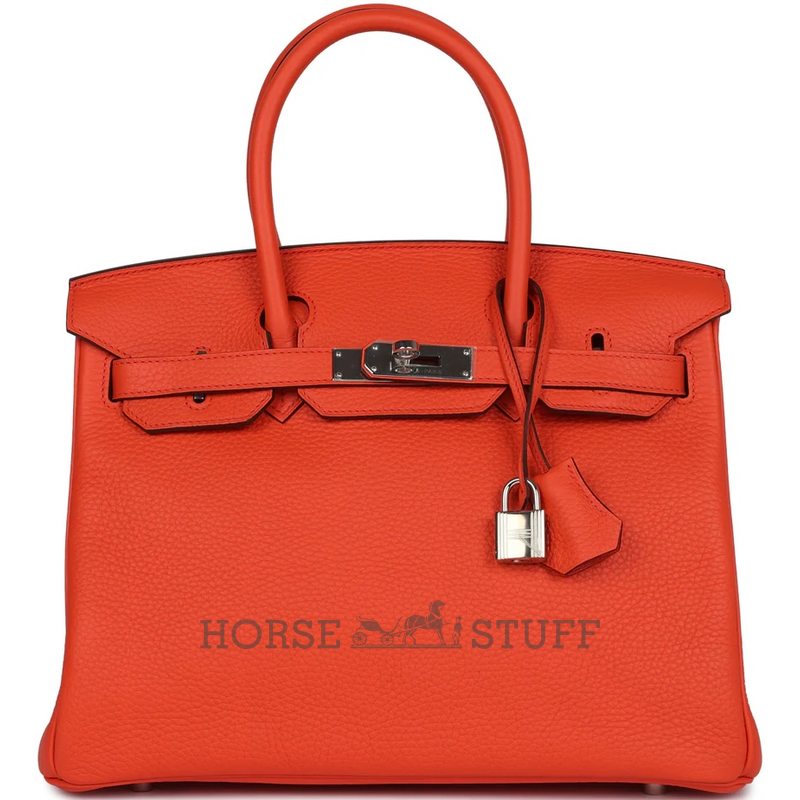 Hermès Birkin 30 Rouge Pivoine Clemence PHW