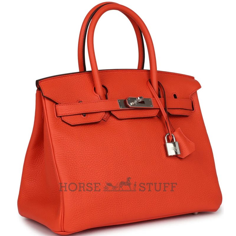 Hermès Birkin 30 Rouge Pivoine Clemence PHW