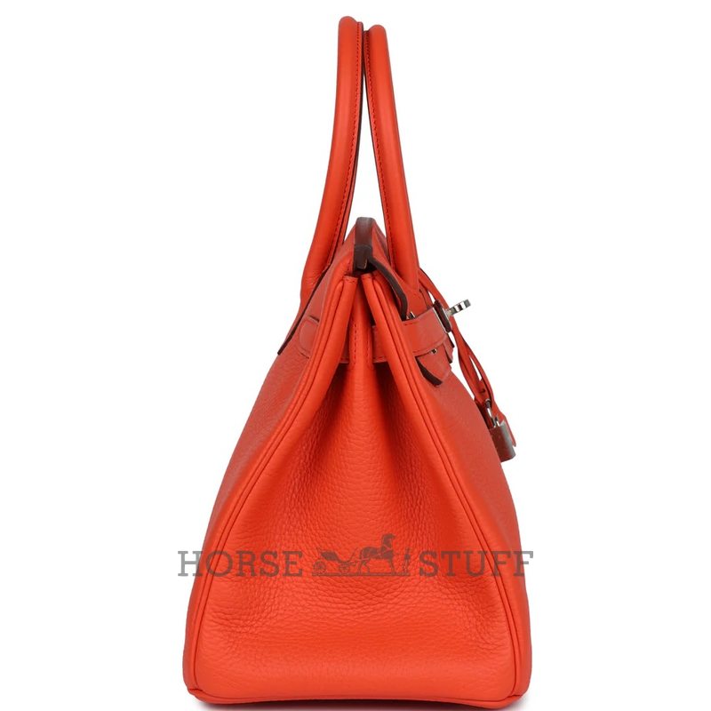 Hermès Birkin 30 Rouge Pivoine Clemence PHW