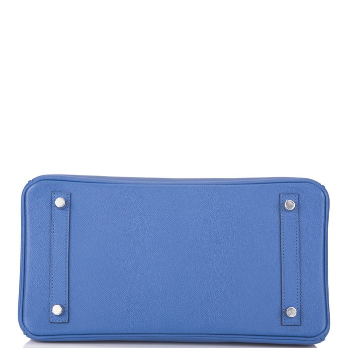 Hermes Birkin 30 Bag Blue Brighton Epsom Leather with Gold Hardware