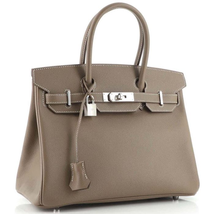 Hermès Birkin 30 Etoupe Epsom PHW from 100% authentic materials!