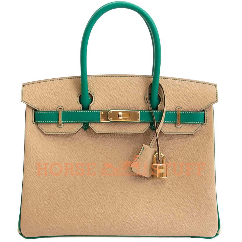 Hermès Birkin 30 Special Order HSS Trench / Vert Vertigo Epsom GHW