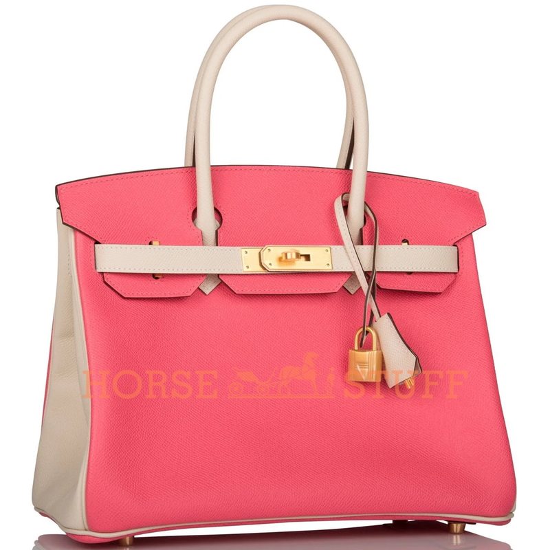 Hermès Birkin 30 Special Order HSS Rose Azalee / Craie Epsom BGHW