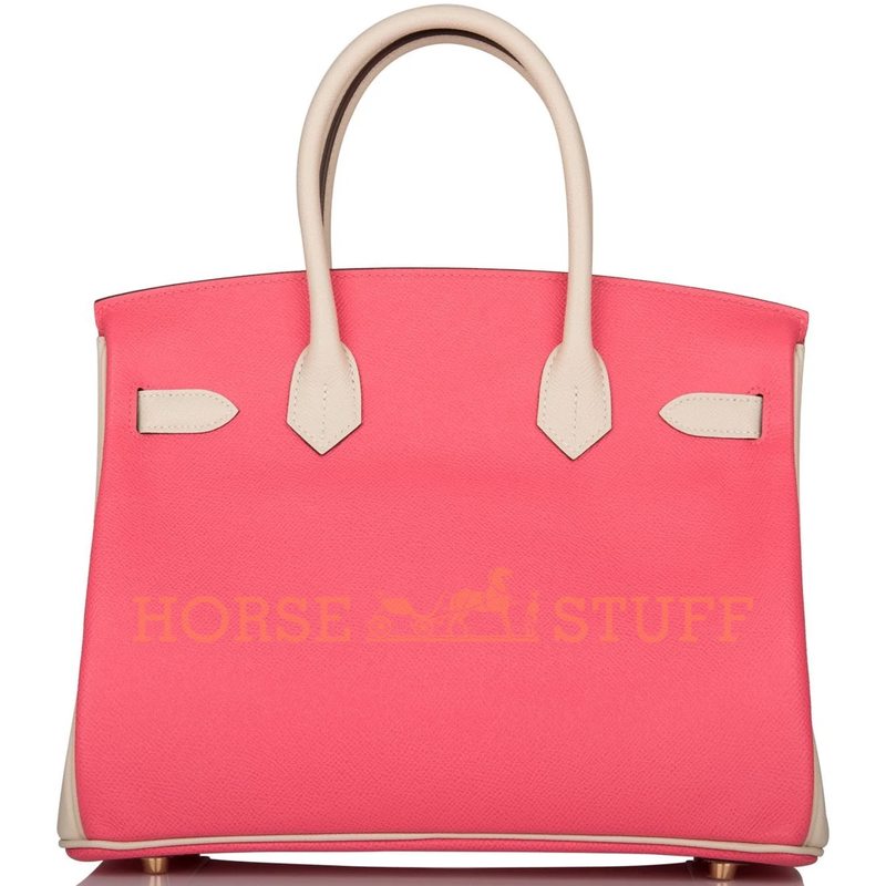 Hermès Birkin 30 Special Order HSS Rose Azalee / Craie Epsom BGHW