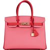 Hermès Birkin 30 Special Order HSS Rose Azalee / Rouge de Coeur Epsom Permabrass