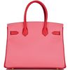 Hermès Birkin 30 Special Order HSS Rose Azalee / Rouge de Coeur Epsom Permabrass