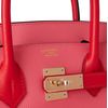 Hermès Birkin 30 Special Order HSS Rose Azalee / Rouge de Coeur Epsom Permabrass