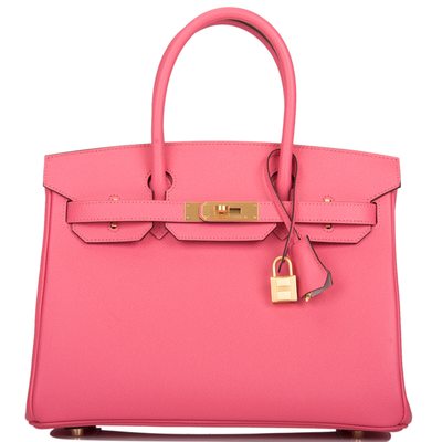 Hermès Birkin 30 Special Order HSS Verso Rose Azalee / Gris Mouette Epsom BGHW