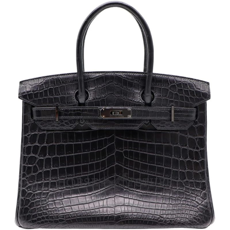 Hermès Birkin 30 Limited Edition "So Black" Black Matte Crocodile Niloticus PVD ( Black Hardware )