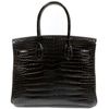 Hermès Birkin 30 Black Lisse Crocodile Niloticus White 18K Gold, Diamonds