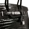 Hermès Birkin 30 Black Lisse Crocodile Niloticus White 18K Gold, Diamonds