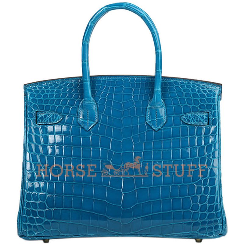 Hermès Birkin 30 Blue Izmir Lisse Crocodile Niloticus GHW