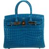 Hermès Birkin 30 Blue Izmir Lisse Crocodile Niloticus GHW