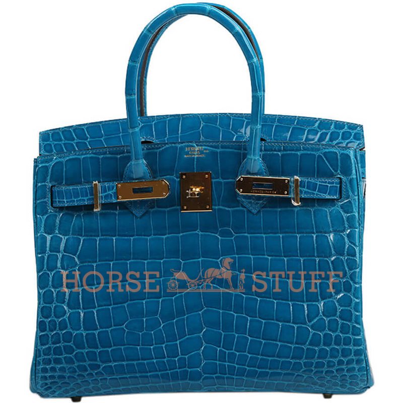 Hermès Birkin 30 Blue Izmir Lisse Crocodile Niloticus GHW