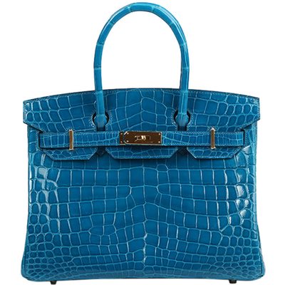 Hermès Birkin 30 Blue Izmir Lisse Crocodile Niloticus GHW