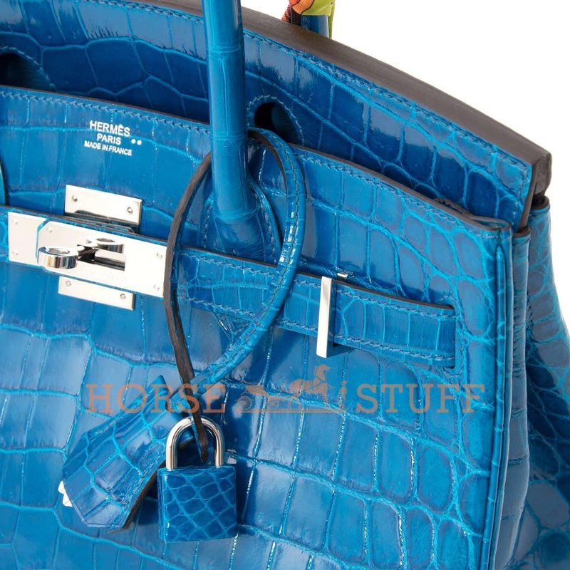 Hermès Birkin 30 Blue Izmir Lisse Crocodile Niloticus PHW