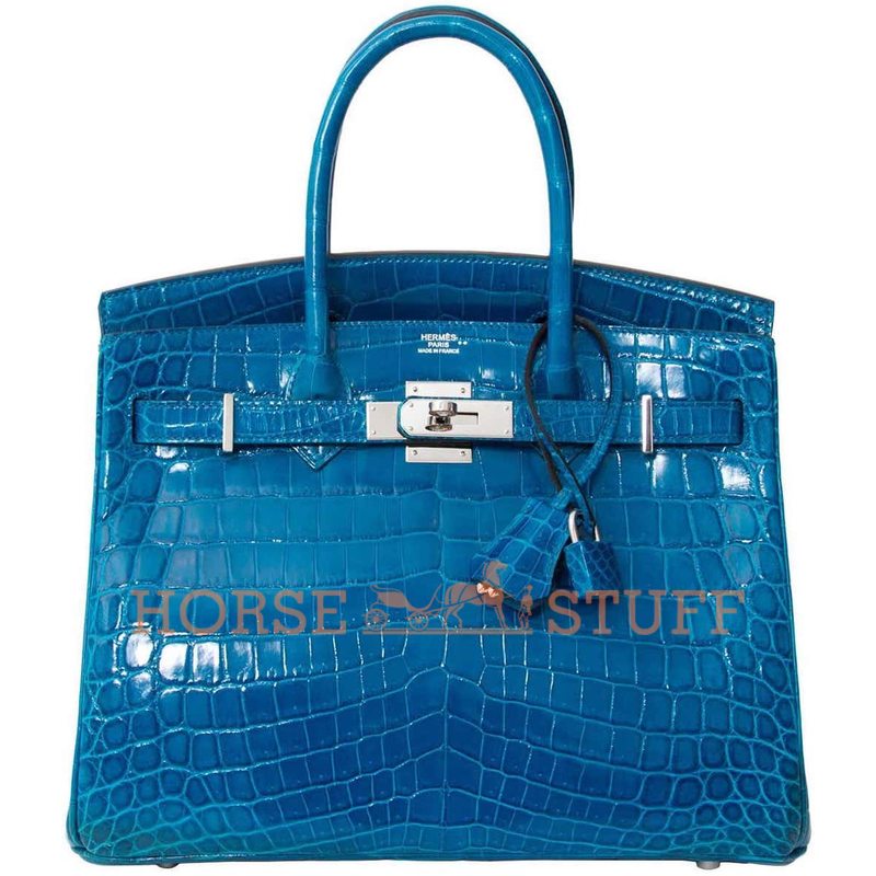 Hermès Birkin 30 Blue Izmir Lisse Crocodile Niloticus PHW