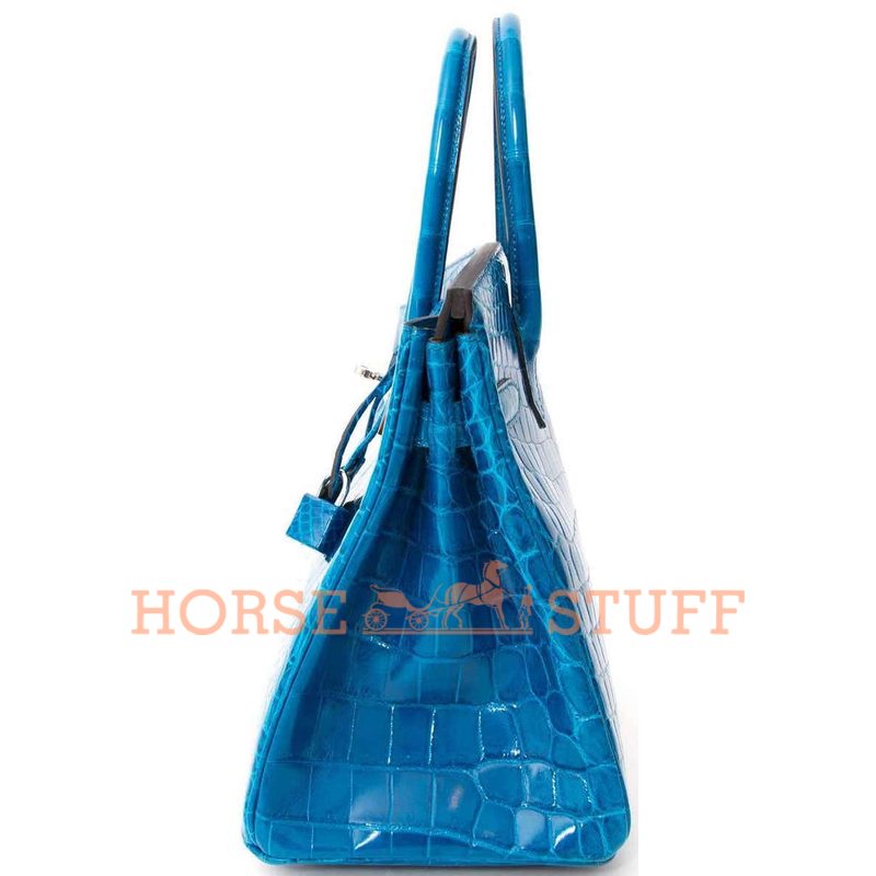 Hermès Birkin 30 Blue Izmir Lisse Crocodile Niloticus PHW