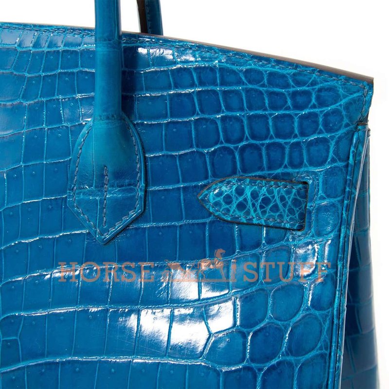 Hermès Birkin 30 Blue Izmir Lisse Crocodile Niloticus PHW