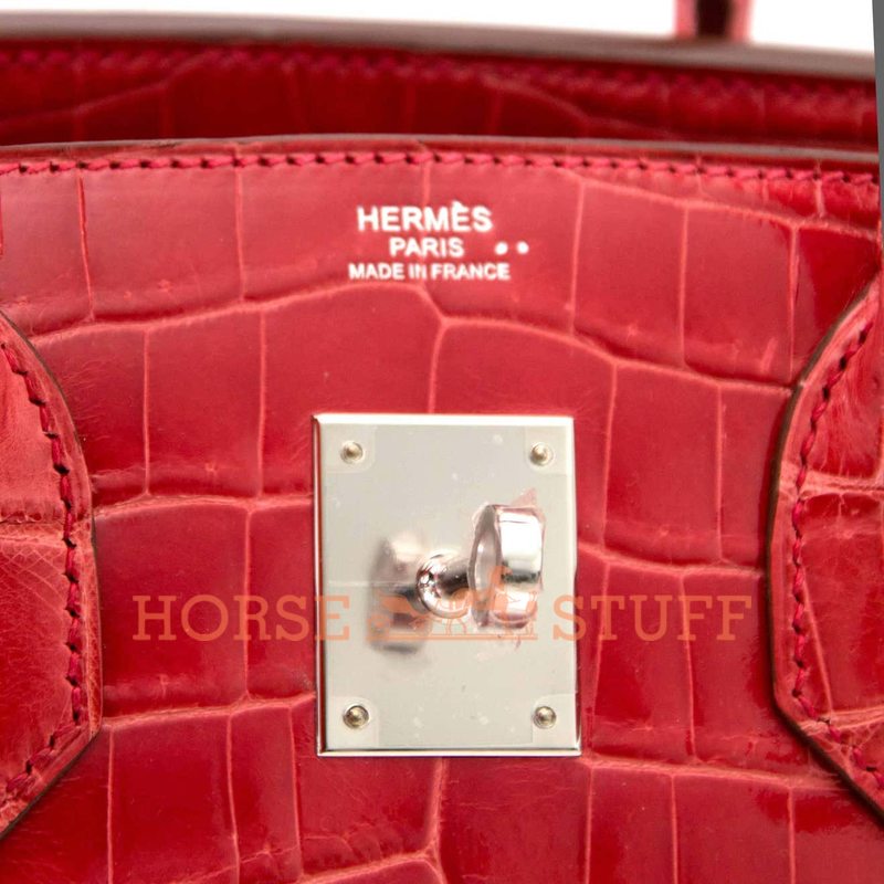 Hermès Birkin 30 Geranium Lisse Crocodile Niloticus PHW