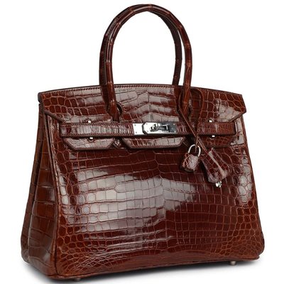Hermès Birkin 30 Miel Shiny Crocodile Niloticus PHW