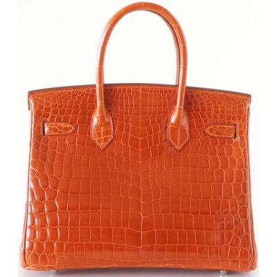Hermès Birkin 30 Orange Lisse Crocodile Niloticus PHW