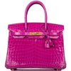 Hermès Birkin 30 Special Order HSS Rose Scheherazade / Etain Lisse Crocodile Niloticus GHW