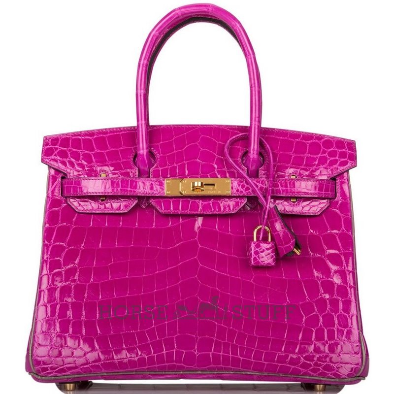 Hermès Birkin 30 Special Order HSS Rose Scheherazade / Etain Lisse Crocodile Niloticus GHW