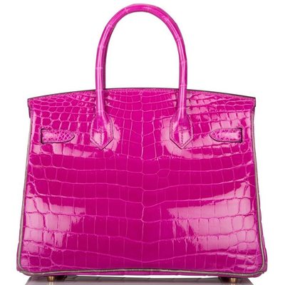 Hermès Birkin 30 Special Order HSS Rose Scheherazade / Etain Lisse Crocodile Niloticus GHW