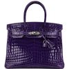 Hermès Birkin 30 Ultraviolet Shiny Crocodile Niloticus PHW