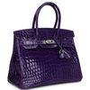 Hermès Birkin 30 Ultraviolet Shiny Crocodile Niloticus PHW