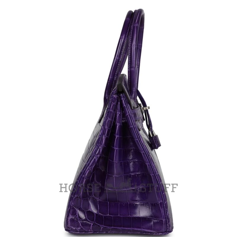 Hermès Birkin 30 Ultraviolet Shiny Crocodile Niloticus PHW