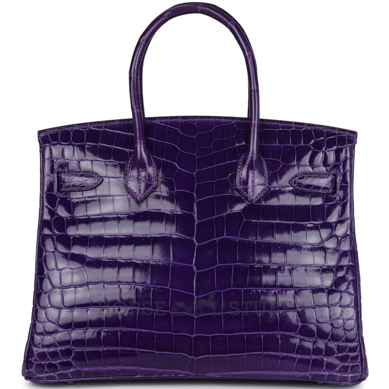 Hermès Birkin 30 Ultraviolet Shiny Crocodile Niloticus PHW