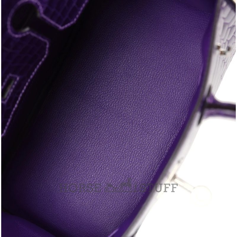 Hermès Birkin 30 Ultraviolet Shiny Crocodile Niloticus PHW