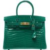 Hermès Birkin 30 Vert Emerald Lisse Crocodile Niloticus GHW