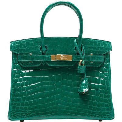 Hermès Birkin 30 Vert Emerald Lisse Crocodile Niloticus GHW