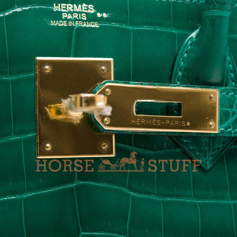 Hermès Birkin 30 Vert Emerald Lisse Crocodile Niloticus GHW