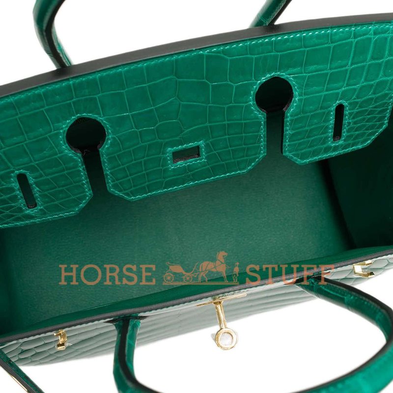 Hermès Birkin 30 Vert Emerald Lisse Crocodile Niloticus GHW