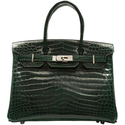 Hermès Birkin 30 Vert Fonce Lisse Crocodile Niloticus PHW