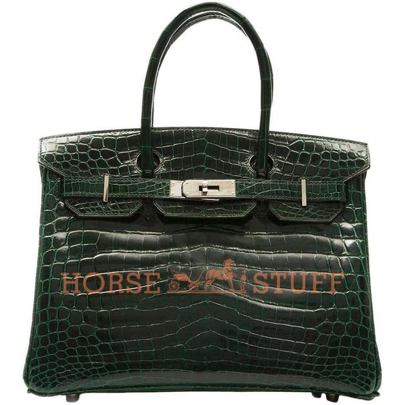 Hermès Birkin 30 Vert Fonce Lisse Crocodile Niloticus PHW