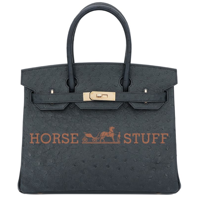 Hermès Birkin 30 Black Ostrich RGHW