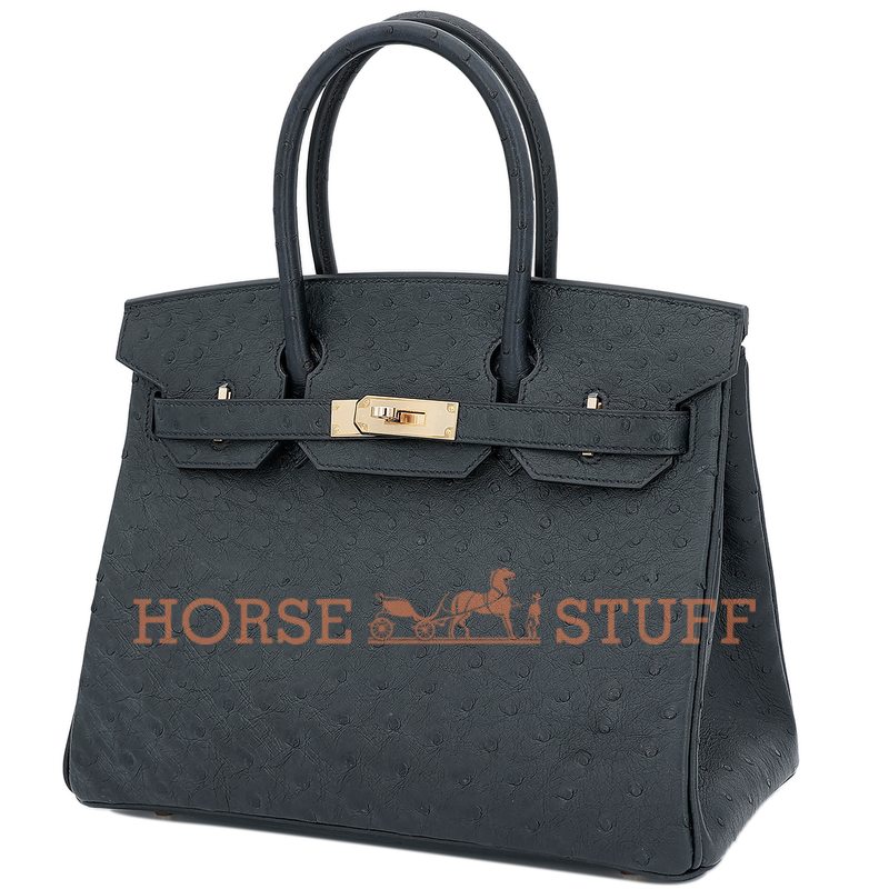 Hermès Birkin 30 Black Ostrich RGHW