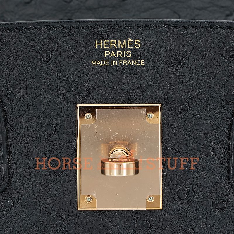 Hermès Birkin 30 Black Ostrich RGHW