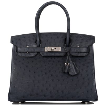 Hermès Birkin 30 Blue Indigo Ostrich PHW