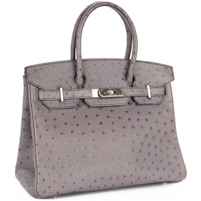Hermès Birkin 30 Gris Agate Ostrich PHW