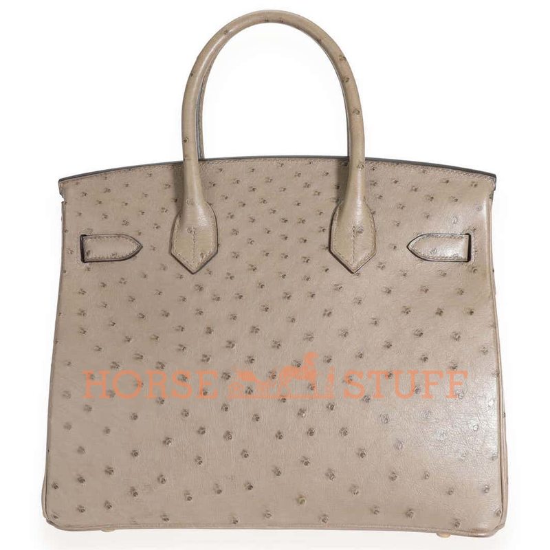 Hermès Birkin 30 Gris Tourterelle Ostrich GHW