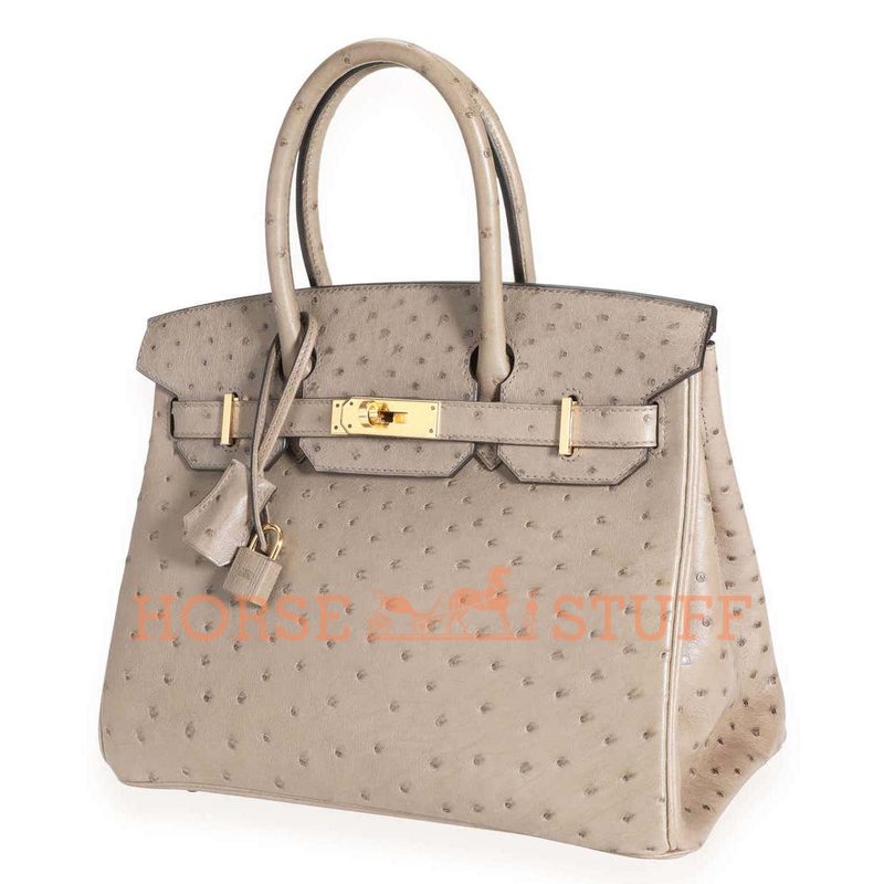 Hermès Birkin 30 Gris Tourterelle Ostrich GHW