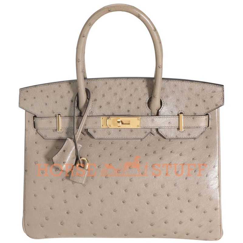 Hermès Birkin 30 Gris Tourterelle Ostrich GHW