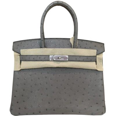 Hermès Birkin 30 Gris Tourterelle Ostrich PHW