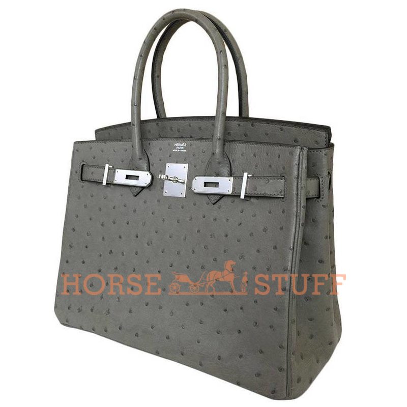 Hermès Birkin 30 Gris Tourterelle Ostrich PHW